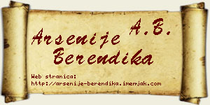 Arsenije Berendika vizit kartica